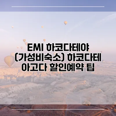 EMI 하코다테야 (가성비숙소) 하코다테 아고다 할인예약 팁