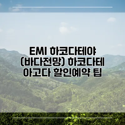 EMI 하코다테야 (바다전망) 하코다테 아고다 할인예약 팁