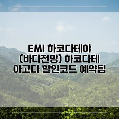 EMI 하코다테야 (바다전망) 하코다테 아고다 할인코드 예약팁
