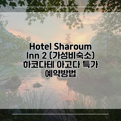 Hotel Sharoum Inn 2 (가성비숙소) 하코다테 아고다 특가 예약방법