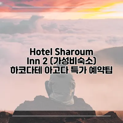 Hotel Sharoum Inn 2 (가성비숙소) 하코다테 아고다 특가 예약팁