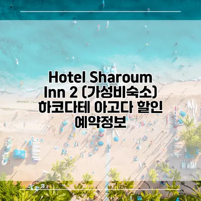 Hotel Sharoum Inn 2 (가성비숙소) 하코다테 아고다 할인 예약정보