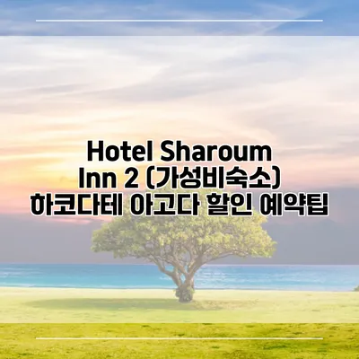 Hotel Sharoum Inn 2 (가성비숙소) 하코다테 아고다 할인 예약팁