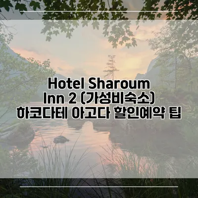 Hotel Sharoum Inn 2 (가성비숙소) 하코다테 아고다 할인예약 팁