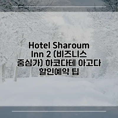 Hotel Sharoum Inn 2 (비즈니스 중심가) 하코다테 아고다 할인예약 팁