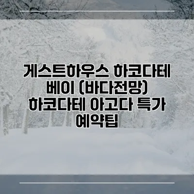 게스트하우스 하코다테 베이 (바다전망) 하코다테 아고다 특가 예약팁