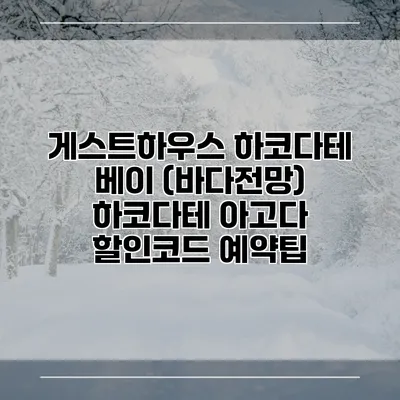 게스트하우스 하코다테 베이 (바다전망) 하코다테 아고다 할인코드 예약팁