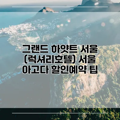 그랜드 하얏트 서울 (럭셔리호텔) 서울 아고다 할인예약 팁