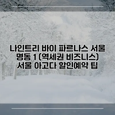 나인트리 바이 파르나스 서울 명동 1 (역세권 비즈니스) 서울 아고다 할인예약 팁