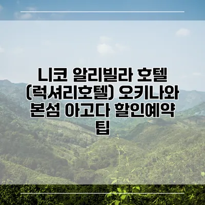 니코 알리빌라 호텔 (럭셔리호텔) 오키나와 본섬 아고다 할인예약 팁