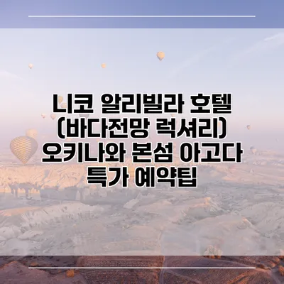니코 알리빌라 호텔 (바다전망 럭셔리) 오키나와 본섬 아고다 특가 예약팁