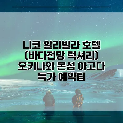 니코 알리빌라 호텔 (바다전망 럭셔리) 오키나와 본섬 아고다 특가 예약팁