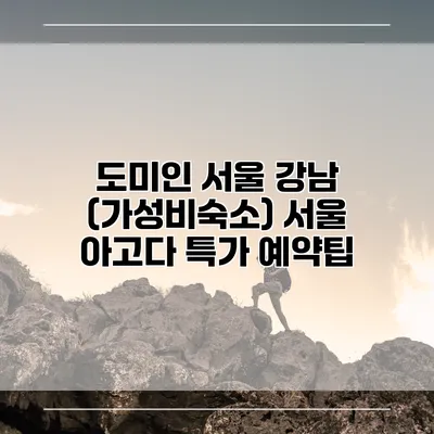 도미인 서울 강남 (가성비숙소) 서울 아고다 특가 예약팁