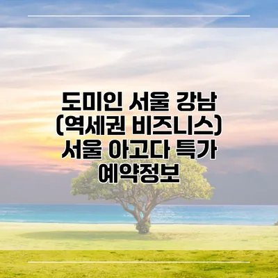 도미인 서울 강남 (역세권 비즈니스) 서울 아고다 특가 예약정보