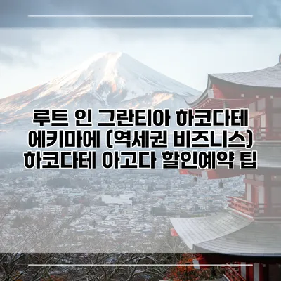 루트 인 그란티아 하코다테 에키마에 (역세권 비즈니스) 하코다테 아고다 할인예약 팁