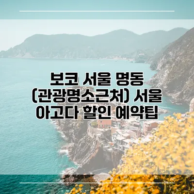 보코 서울 명동 (관광명소근처) 서울 아고다 할인 예약팁