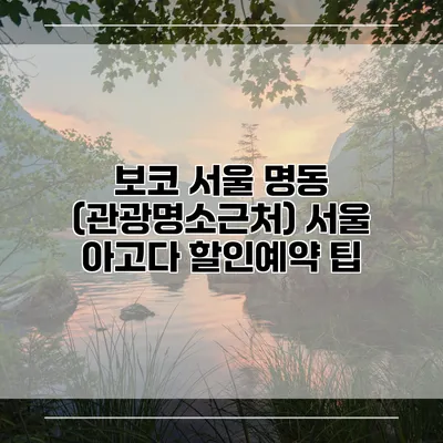 보코 서울 명동 (관광명소근처) 서울 아고다 할인예약 팁