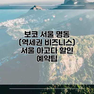 보코 서울 명동 (역세권 비즈니스) 서울 아고다 할인 예약팁