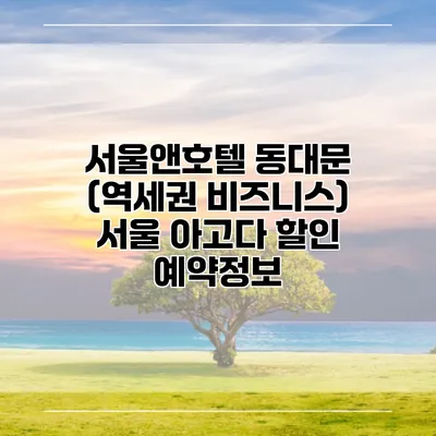 서울앤호텔 동대문 (역세권 비즈니스) 서울 아고다 할인 예약정보