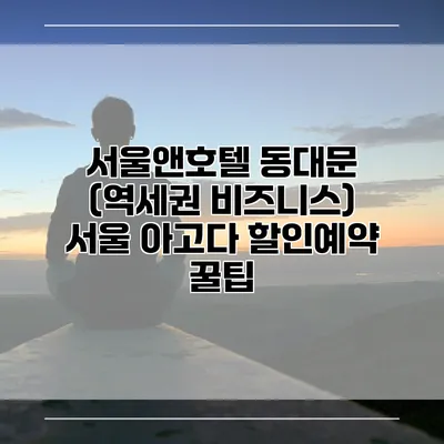 서울앤호텔 동대문 (역세권 비즈니스) 서울 아고다 할인예약 꿀팁