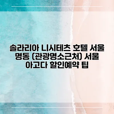솔라리아 니시테츠 호텔 서울 명동 (관광명소근처) 서울 아고다 할인예약 팁