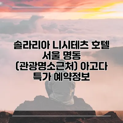 솔라리아 니시테츠 호텔 서울 명동 (관광명소근처) 아고다 특가 예약정보