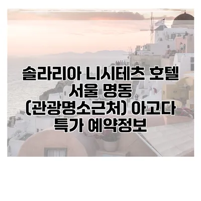 솔라리아 니시테츠 호텔 서울 명동 (관광명소근처) 아고다 특가 예약정보