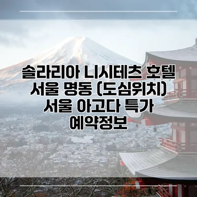 솔라리아 니시테츠 호텔 서울 명동 (도심위치) 서울 아고다 특가 예약정보