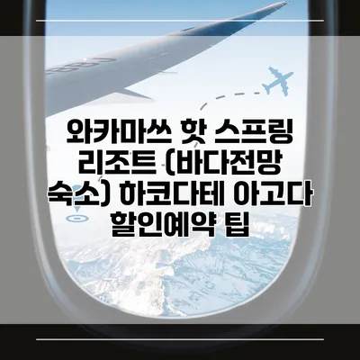 와카마쓰 핫 스프링 리조트 (바다전망 숙소) 하코다테 아고다 할인예약 팁
