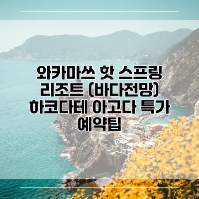 와카마쓰 핫 스프링 리조트 (바다전망) 하코다테 아고다 특가 예약팁