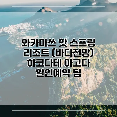 와카마쓰 핫 스프링 리조트 (바다전망) 하코다테 아고다 할인예약 팁