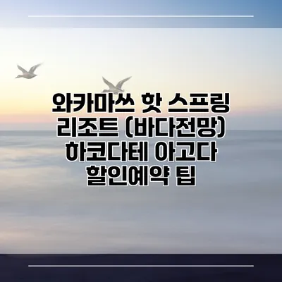 와카마쓰 핫 스프링 리조트 (바다전망) 하코다테 아고다 할인예약 팁
