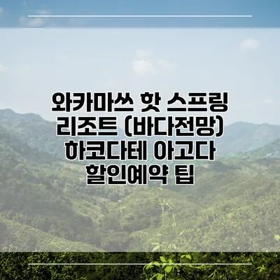 와카마쓰 핫 스프링 리조트 (바다전망) 하코다테 아고다 할인예약 팁