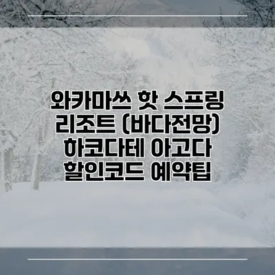 와카마쓰 핫 스프링 리조트 (바다전망) 하코다테 아고다 할인코드 예약팁