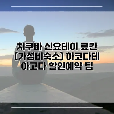치쿠바 신요테이 료칸 (가성비숙소) 하코다테 아고다 할인예약 팁