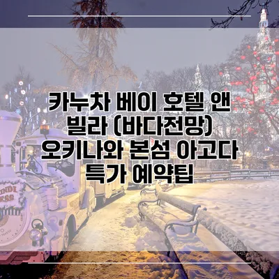 카누차 베이 호텔 앤 빌라 (바다전망) 오키나와 본섬 아고다 특가 예약팁