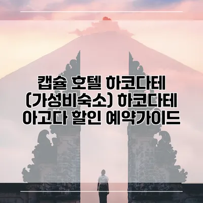 캡슐 호텔 하코다테 (가성비숙소) 하코다테 아고다 할인 예약가이드