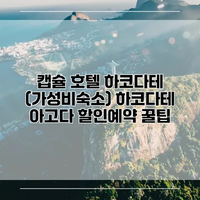 캡슐 호텔 하코다테 (가성비숙소) 하코다테 아고다 할인예약 꿀팁