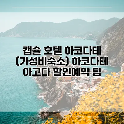 캡슐 호텔 하코다테 (가성비숙소) 하코다테 아고다 할인예약 팁