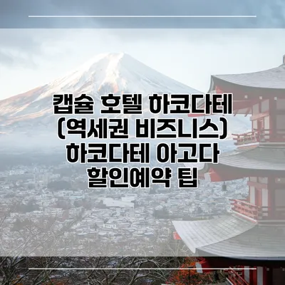 캡슐 호텔 하코다테 (역세권 비즈니스) 하코다테 아고다 할인예약 팁