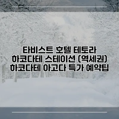 타비스트 호텔 테토라 하코다테 스테이션 (역세권) 하코다테 아고다 특가 예약팁