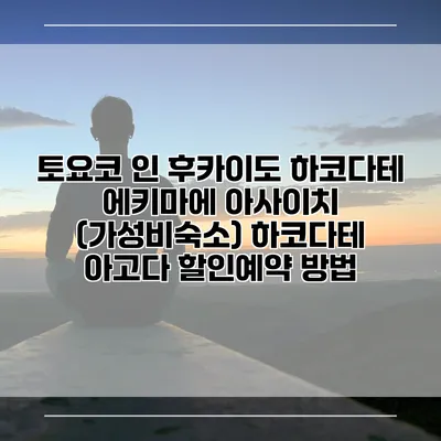 토요코 인 후카이도 하코다테 에키마에 아사이치 (가성비숙소) 하코다테 아고다 할인예약 방법