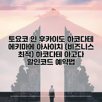 토요코 인 후카이도 하코다테 에키마에 아사이치 (비즈니스 최적) 하코다테 아고다 할인코드 예약법