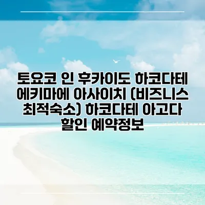 토요코 인 후카이도 하코다테 에키마에 아사이치 (비즈니스 최적숙소) 하코다테 아고다 할인 예약정보