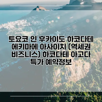 토요코 인 후카이도 하코다테 에키마에 아사이치 (역세권 비즈니스) 하코다테 아고다 특가 예약정보