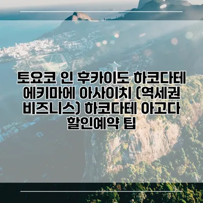 토요코 인 후카이도 하코다테 에키마에 아사이치 (역세권 비즈니스) 하코다테 아고다 할인예약 팁
