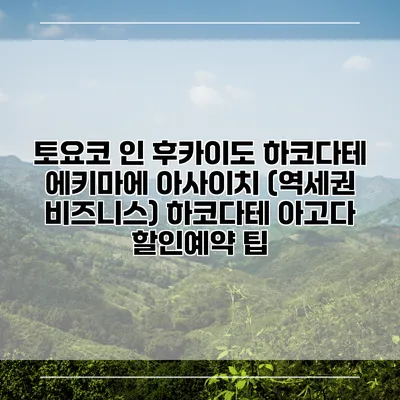 토요코 인 후카이도 하코다테 에키마에 아사이치 (역세권 비즈니스) 하코다테 아고다 할인예약 팁