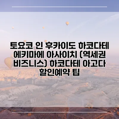토요코 인 후카이도 하코다테 에키마에 아사이치 (역세권 비즈니스) 하코다테 아고다 할인예약 팁
