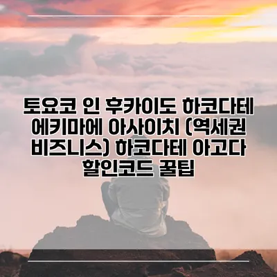 토요코 인 후카이도 하코다테 에키마에 아사이치 (역세권 비즈니스) 하코다테 아고다 할인코드 꿀팁