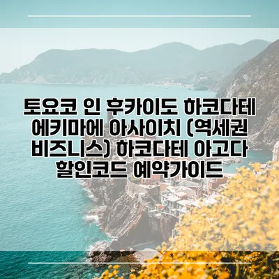 토요코 인 후카이도 하코다테 에키마에 아사이치 (역세권 비즈니스) 하코다테 아고다 할인코드 예약가이드